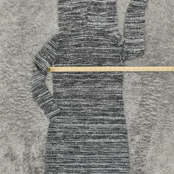 Loft Women's Size 2XSP Sweater Dress Gray Knee Length Casual Polyester Striped - Picture 4 of 8